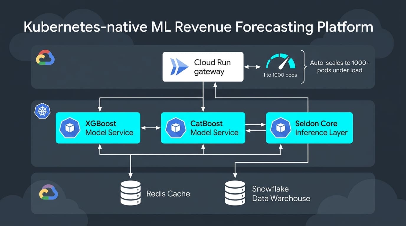 Kubernetes-native ML revenue forecasting microservices architecture on GCP Cloud Run